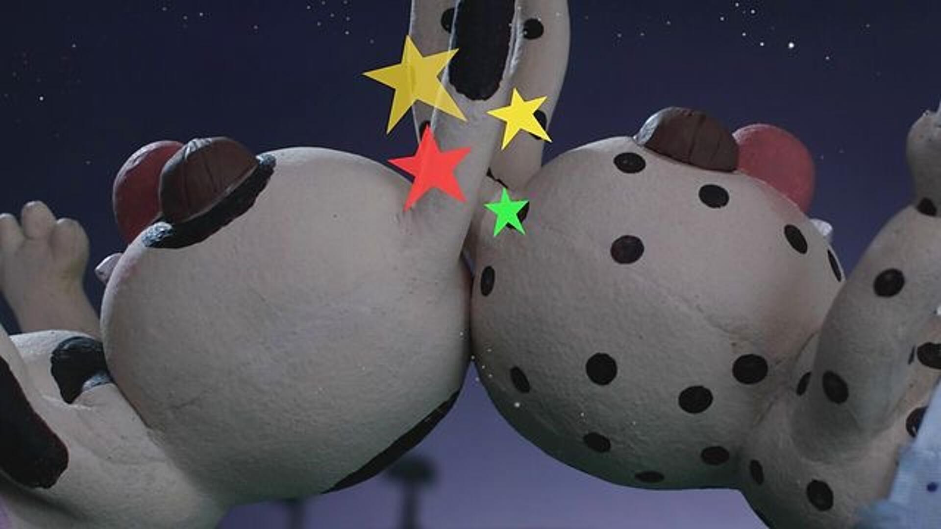 Prik og Plet kigger på stjerner