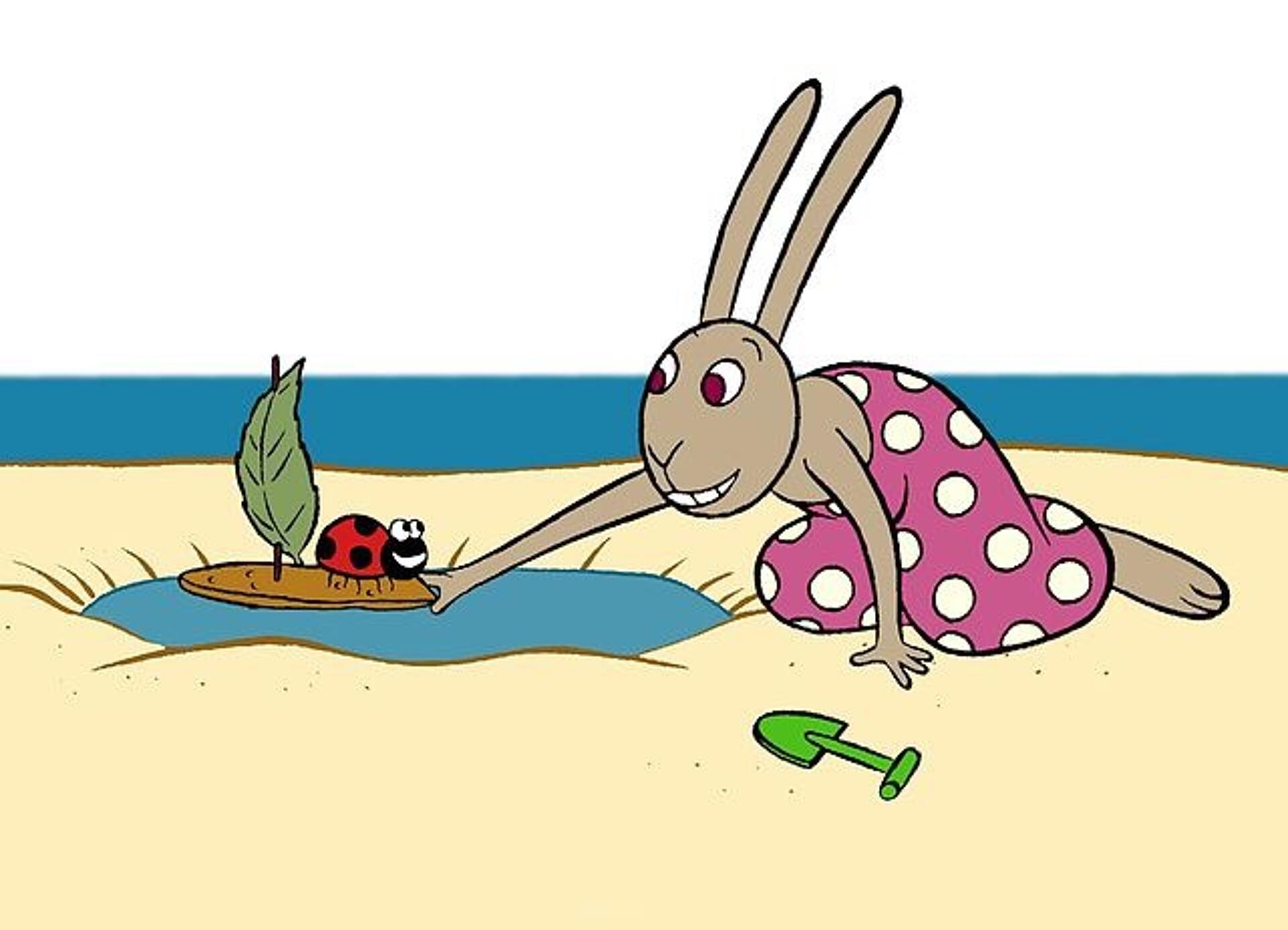 Karla Kanin på stranden