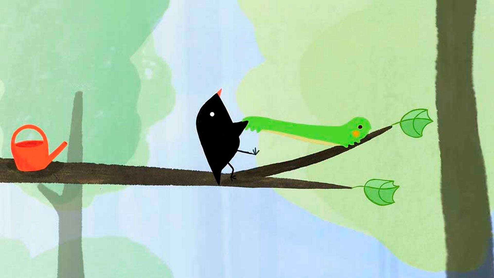 Den lille fugl og larven