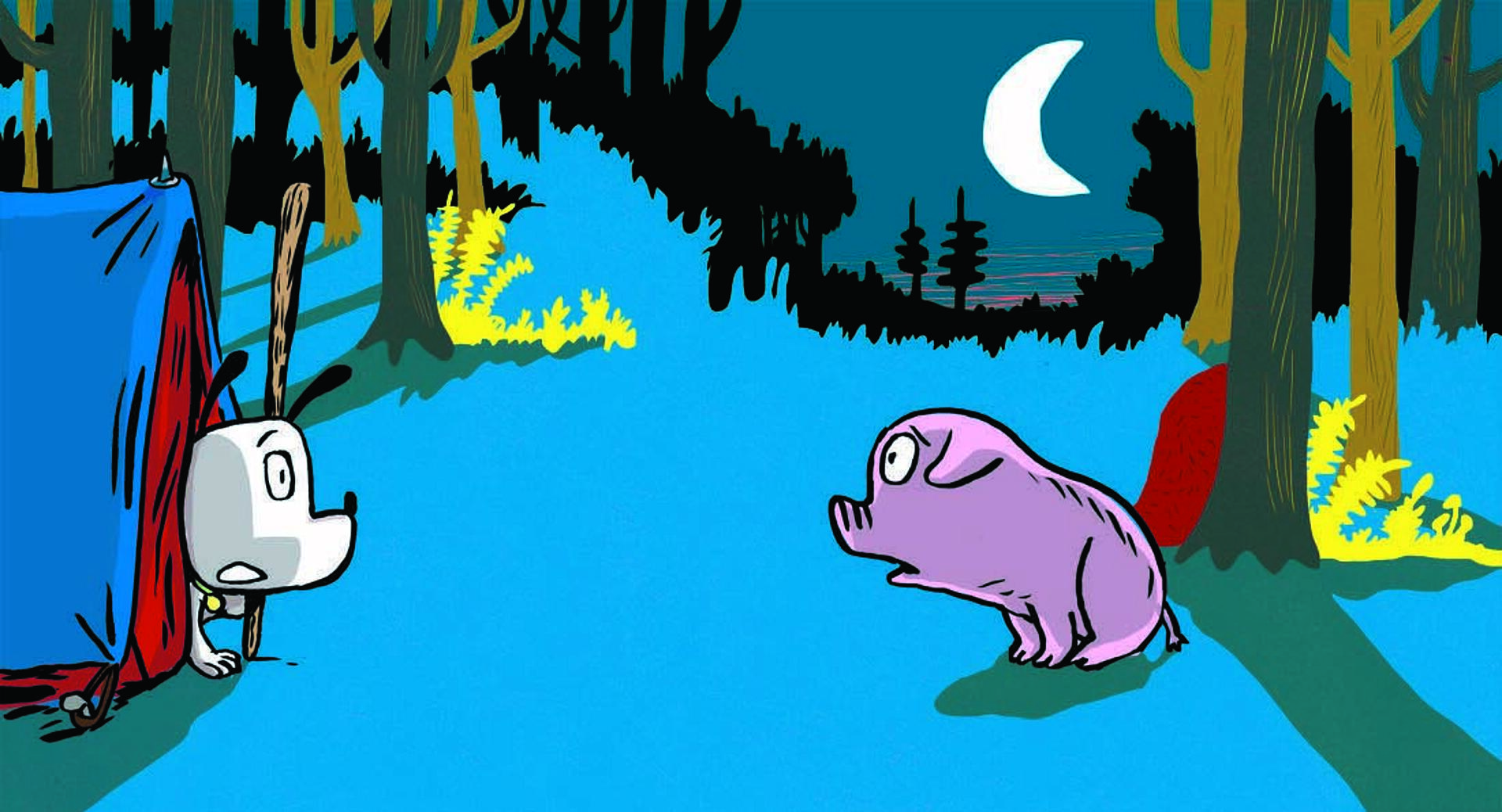 Hunden Ib - Ib siger godnat til en gris