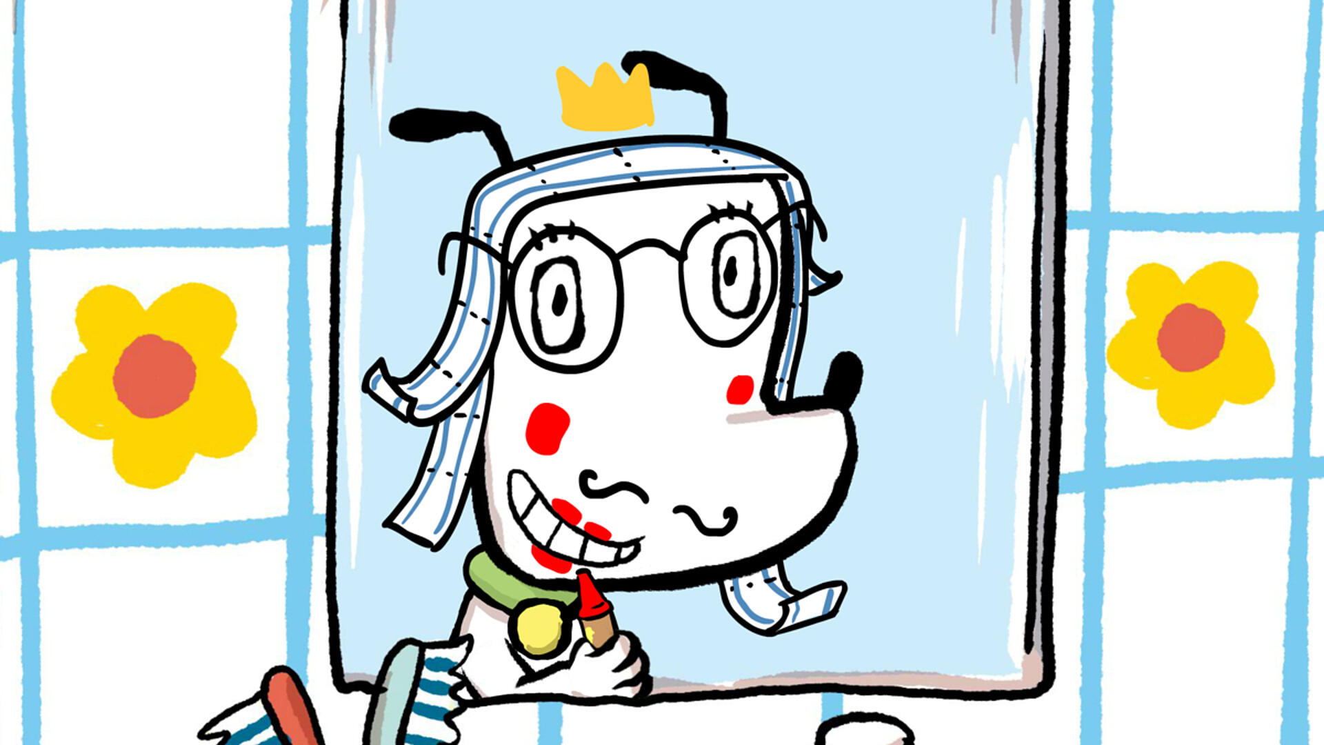 Hunden Ib spejler sig