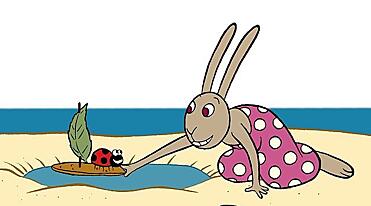 Karla Kanin på stranden