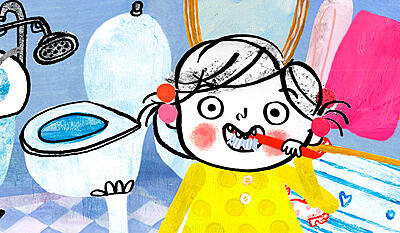 Lili børster tænder