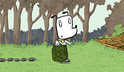 Hunden Ib bliver forfulgt af nogle bænkebidere