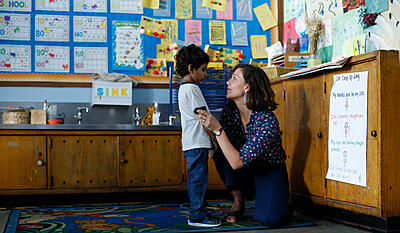 The kindergarten teacher
