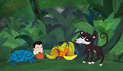 Min lille hund Mester - Aben og skildpadden