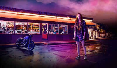 Mona Lisa and the blood moon