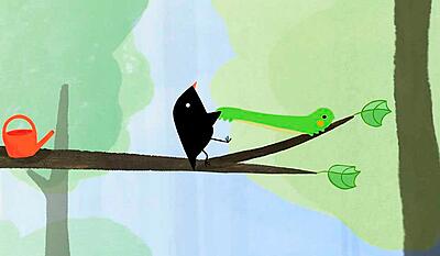 Den lille fugl og larven