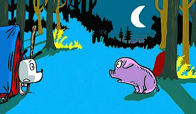 Hunden Ib - Ib siger godnat til en gris