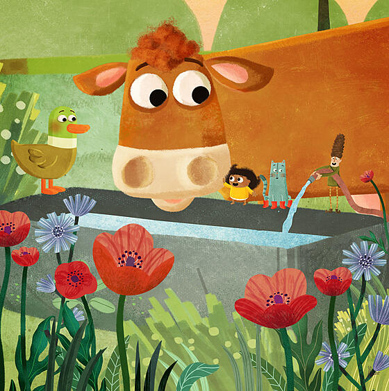 layout image (to proper size of the container)